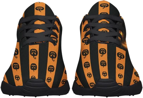 Vista 3 de Zapatos de calabaza de Halloween para hombres y mujeres, tenis deportivos transpirables y casuales