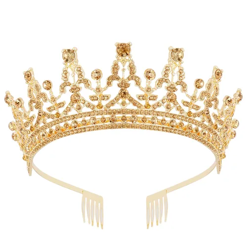 Vista 10 de COCIDE Tiaras negras y coronas para mujer, corona de reina tiara de princesa para niñas, diamantes de imitación, fiesta, damas de honor, boda