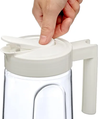 Vista 9 de Amazing Abby - Slim Mini - Jarra Tritan (48 oz), jarra de agua de plástico irrompible con tapa, sin BPA, resistente al calor, apta