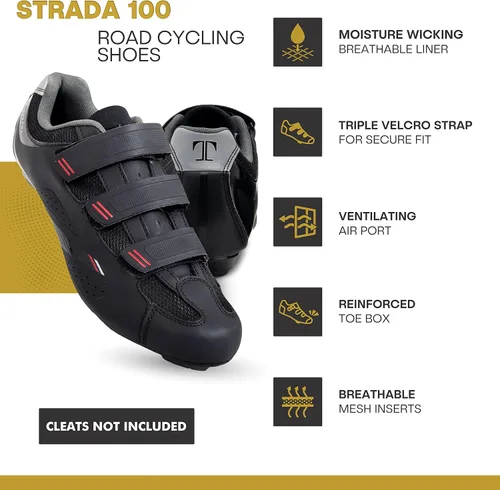 Vista 2 de Tommaso Strada Mens Cycling Shoes for Road Bikes Universally Compatible with All Shoe Clips & Bike Cleats, from SPD to Look Delta to Speedplay