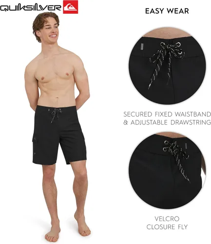 Vista 5 de Quiksilver Men's Swimwear Regular Fit Fixed Waist UPF 50 Quick Dry 22 Inch Board Shorts