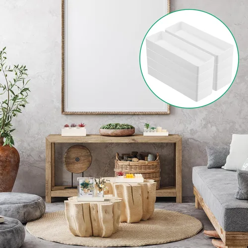 Vista 7 de Teling Organizador de cajones de escritorio de plástico, 8 unidades, rectangular, 9.45 x 2.95 x 1.38 pulgadas, medio accesorio, bandeja de papel