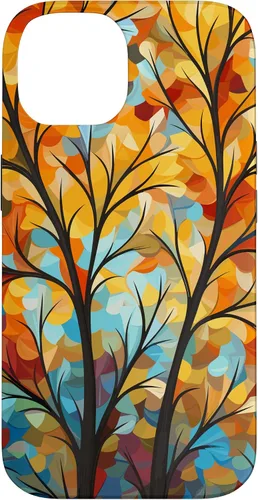 Vista 4 de Otoño y otoño, hojas coloridas, otoño color árbol caso para iPhone 16