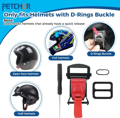 Vista 3 de Kit de repuesto de hebilla de liberación rápida para casco de motocicleta, accesorios de motocicleta de acero inoxidable para reemplazar la correa