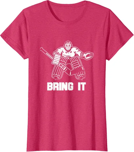 Vista 7 de Divertida camiseta gráfica de ropa de portero de hockey sobre hielo, Negro, S