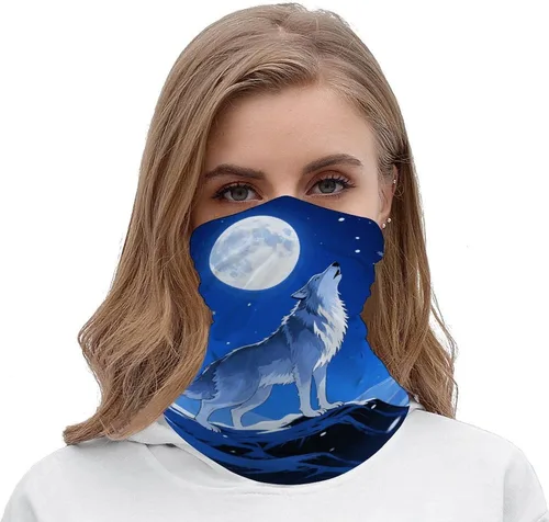 Vista 5 de Polaina de cuello de lobo, transpirable y absorbente de humedad, pasamontañas, protección solar, bufanda ligera, diseño sin costuras para deportes