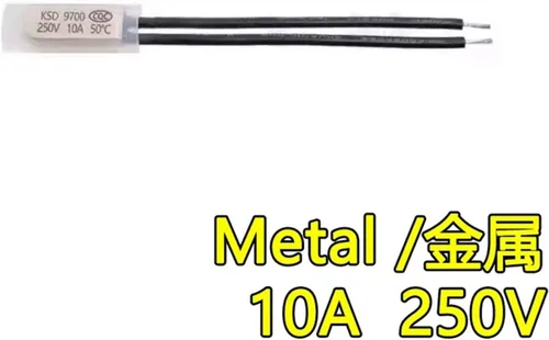 Vista 2 de KSD9700 Temperature Control Switch 5 10 16A 250V 40-155 Degrees Celsius Normally Closed/Normal Open Thermostat Thermal Protection Fuse(Metal