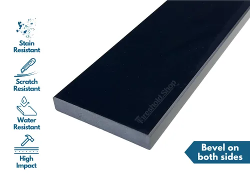 Vista 2 de Umbral de Mármol Artificial Súper Negro para Bordillo de Ducha, Protector contra Salpicaduras de Tocador de Baño, Alféizar de Ventana, Transiciones