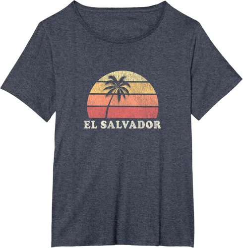 Vista 74 de El Salvador Vintage 70s Retro Throwback Design Camiseta, Azul