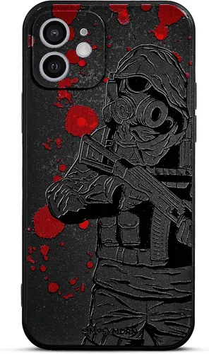 Vista 35 de SIMPLYMDRN Funda delgada para iPhone 12 Pro Max, diseño de guerrero, funda genial para hombres, funda de soldado de combate, delgada y flexible