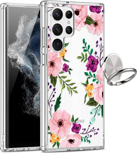 Vista 8 de Funda para Galaxy S22 Ultra, transparente para niñas y mujeres, resistente, a prueba de golpes, funda rígida para Samsung Galaxy S22 Ultra, azul