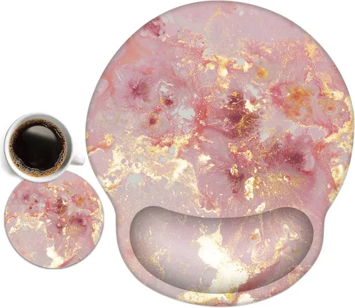Vista 13 de AIMSA Alfombrilla de mouse con soporte para muñeca, reposamuñecas ergonómica, cómoda almohadilla de gel para mouse con base de poliuretano Butterfly