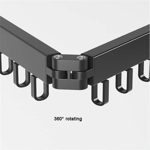Vista 6 de Percha de ropa plegable para montaje en pared, estante de secado de tela retráctil para interiores y exteriores, ahorro de espacio de aluminio