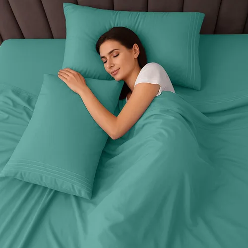 Vista 54 de LUX Décor - Juego de sábanas Twin de microfibra ultrasuave de 3 piezas con sábana encimera, sábana bajera de 16 pulgadas de profundidad y funda