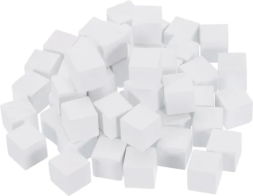 Vista 13 de uxcell 50 bloques de madera para manualidades, cubo de madera sin terminar de 1 pulgada, bloque cuadrado de madera de pino para proyectos de Blanco
