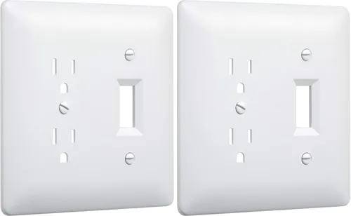 Vista 12 de TayMac 4000W Placa de pared para interruptor de palanca única, pintada, blanca, 1 banda