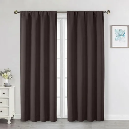 Vista 164 de Cortinas opacas para dormitorio, sala de estar, juego de 2 paneles de 54 pulgadas de largo, cortinas de oscurecimiento de habitación con aislamiento