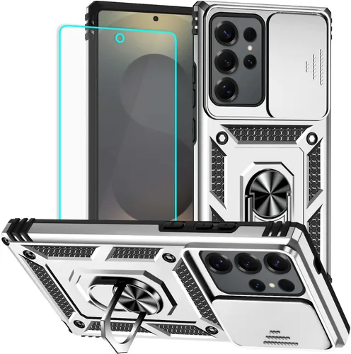 Vista 16 de HNHYGETE Funda para Samsung A13 5G, Galaxy A13 5G con protector de pantalla, soporte giratorio de grado militar de 360° (resistente), fundas Negro