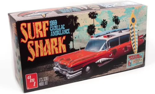 Vista 2 de Skill 2 Model Kit 1959 Cadillac Ambulance Surf Shark Escala 1/25 Modelos por AMT