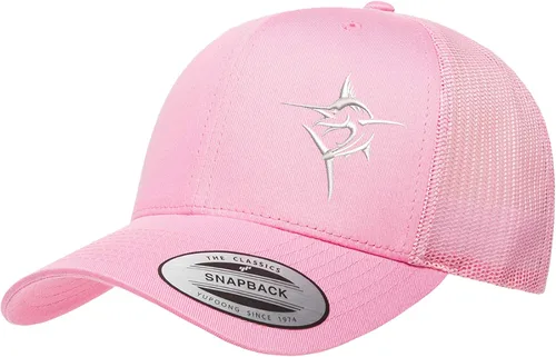 Vista 17 de Embroidered Swordfish Trucker Hat for Men & Women – Adjustable Mesh Back Snapback Baseball Cap for Fishing Negro-swwt