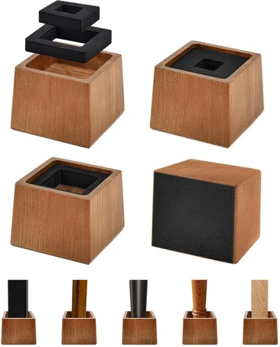Vista 10 de Elevadores de cama resistentes, 3 pulgadas de alto (interior de 2 pulgadas de alto), borde elevado de 1 pulgada, carga de 2600 libras, para marco