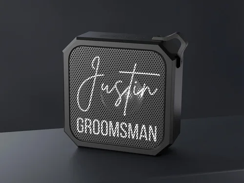 Vista 5 de Altavoces Bluetooth personalizados con foto, imagen, texto, logotipo, altavoz impermeable personalizado, regalo técnico personalizado para hombres