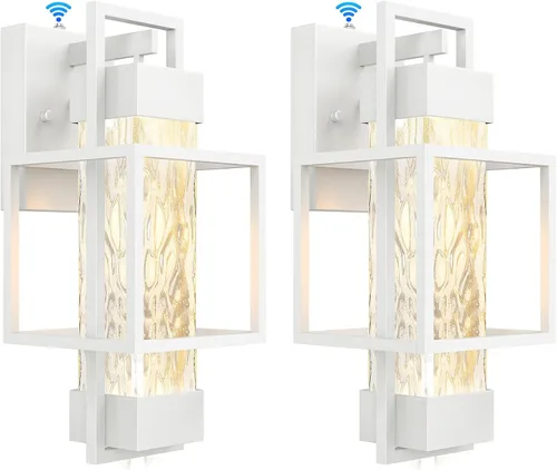 Vista 12 de PARTPHONER Luminarias Modernas para Exteriores con Sensor de Anochecer a Amanecer, Paquete de 2, Aplique de Pared Exterior de 15" Impermeable