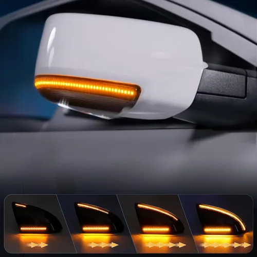 Vista 2 de Switchback - Luz LED para espejo lateral intermitente para Dodge Ram 1500 2500 3500 Ram 1500 2009-2018 y Ram 2500 3500 10-18, lente ahumada