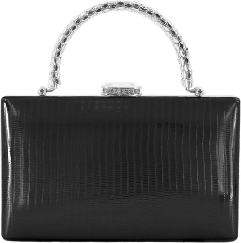 Vista 15 de Bolso de mano para mujer con cadena, elegante bolso de noche para bodas, bailes, cócteles y formales A Style 13-negro