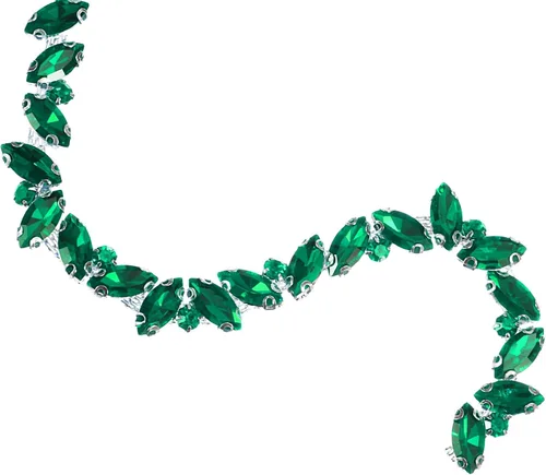 Vista 15 de uxcell Borde de cadena de diamantes de imitación de 1 yarda, aplique de cadena de cristal brillante de 0.394 pulgadas para costura, joyería