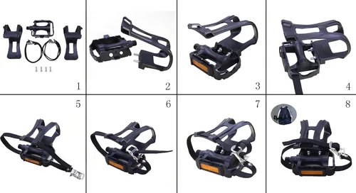 Vista 5 de leadrise® pedales para bicicleta con correas de nylon.