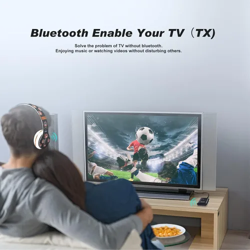 Vista 3 de Receptor transmisor Bluetooth, adaptador inalámbrico 2 en 1 para audio, adaptador auxiliar Bluetooth para TV, PC, MP3, gimnasio, avión, barco