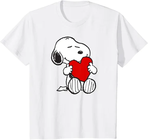 Vista 31 de Peanuts Camiseta de San Valentín Snoopy Hugging Heart, Negro