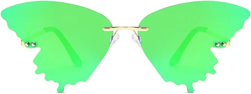 Vista 2 de Gafas de sol de mariposa para mujereshombres de gran tamaño sin montura gafas de lujo tendencia ojo de gato gafas de sol Streetwear UV400
