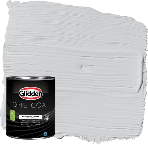 Vista 26 de Glidden Pintura Interior + Imprimación: Gris/Plata Antigua, Una Capa, Satinado, 1 Galón