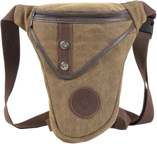 Vista 28 de Canvas Drop Leg Bag Outdoor Waist Pack for Men Women Tactical Military Motorcycle Bike Cycling Multi-Pocket Waist Fanny Pouch Travel Hiking Climbing