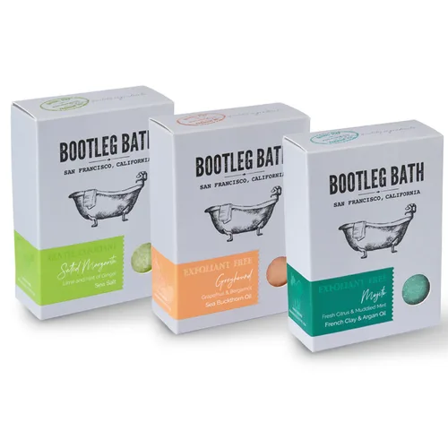 Vista 7 de Jabón exfoliante natural suave en barra, mezcla de cítricos con sal marina, fabricado en Estados Unidos para hombres y mujeres, respetuoso