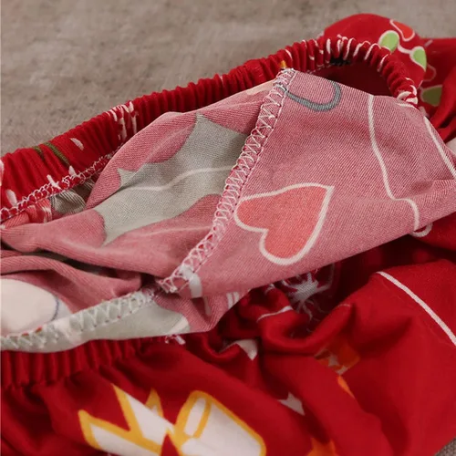Vista 6 de Mybedsoul Funda de sofá elástica con estampado navideño de Papá Noel, lavable a máquina, temática navideña, color rojo, para sala de estar