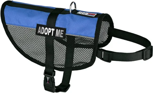 Vista 9 de Dogline MaxAire - Chaleco de malla para perros de 13 a 16 pulgadas y 2 parches extraíbles Adopt Me, talla S, color negro