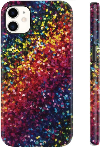 Vista 115 de Funda para iPhone 12 Mini, compatible con carga inalámbrica, protección de doble capa con elegante diseño de flores silvestres, silicona suave +