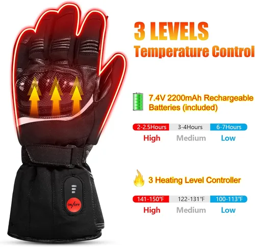 Vista 2 de Savior Heat - Guantes de esquí y snowboard eléctricos calefaccionados, recargables, para hombres y mujeres