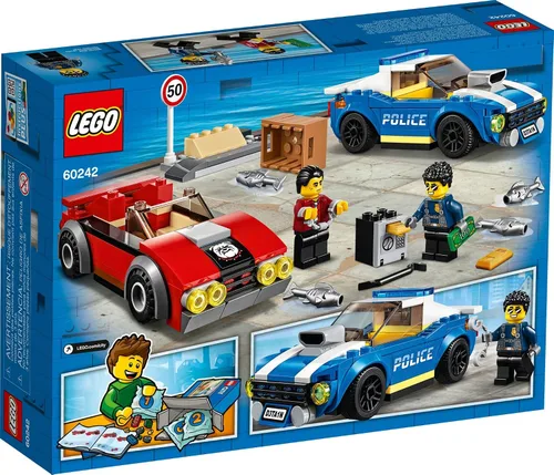 Vista 6 de LEGO City Police Highway Arrest 60242 Juguete policial, divertido juego de construcción para niños (185 piezas)