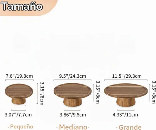 Vista 5 de NUPTIO Soporte de madera para tartas, soporte para cupcakes de madera