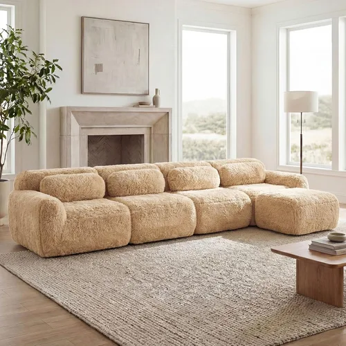 Vista 46 de Sofás seccional modular de 80" sin huesos modernos para sala de estar, juego de sofás comprimidos de 2 plazas con asiento profundo, sin necesidad
