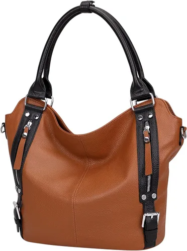 Vista 2 de Over Earth Bolsos de cuero genuino para mujer, bolso de hombro Hobo para mujer