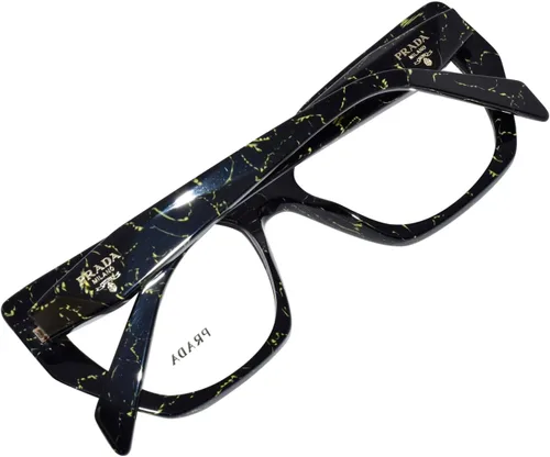 Vista 6 de Prada PR 18WV Asian Fit 19D1O1 54 Nuevas gafas para mujer, Mármol amarillo negro