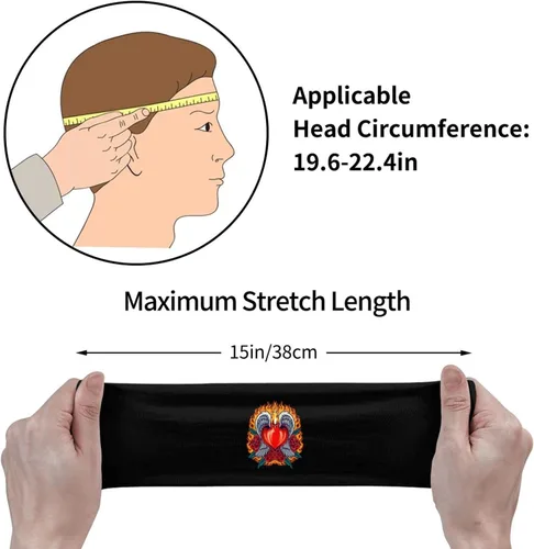 Vista 7 de Heart Angel Fiery with Red Rose Blooms Headband for Men Women Sports Sweatband for Fitness Exercise Moisture Wicking Running Basketball Yoga