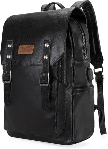 Vista 7 de Montana West × Wrangler Bolso mochila de cuero vegano de moda unisex, Café (Coffee1), Classic
