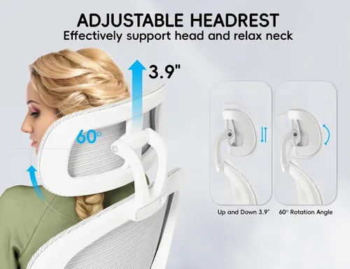 Vista 5 de TRALT Silla de Oficina – Silla de Oficina Ergonómica con Soporte para la Espalda, Silla de Computadora - Sillas de Escritorio para Oficina en Casa