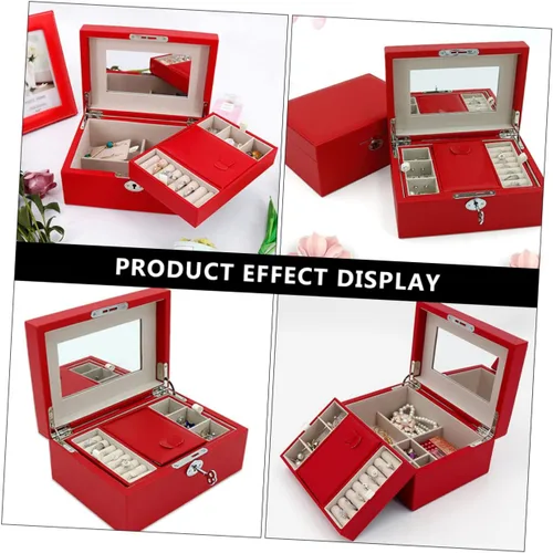 Vista 4 de BESPORTBLE 1pc Jewelry Box Joyero Para Mujer Bracelet Jewelry Box Travel Jewelry Box Watch Display Box Jewellery Display Case Ring Organizer Box Pu